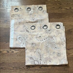 Paisley Curtain Panel in Cream and gold
